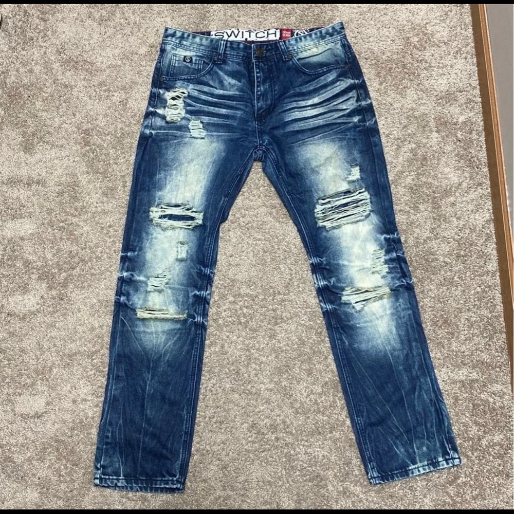 Designer Premium Denim Ripped Blue Jeans